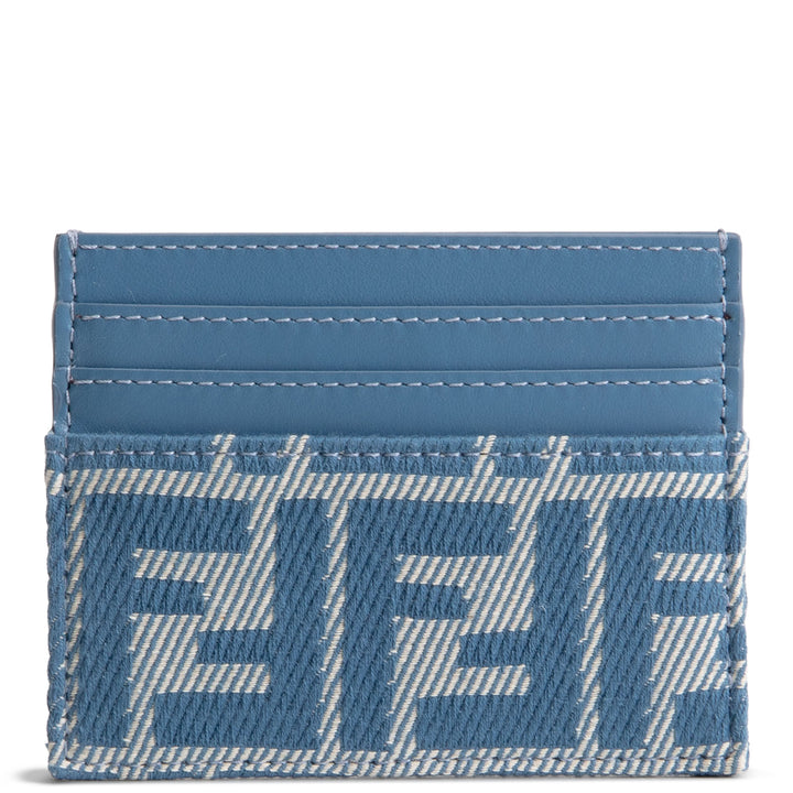 FENDI Denim Jacquard FF Slim Card Case - Blue