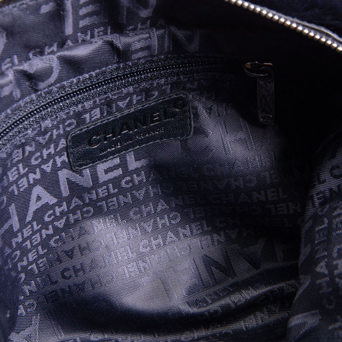 CHANEL Rabbit Fur Triple Chain Shoulder Bag