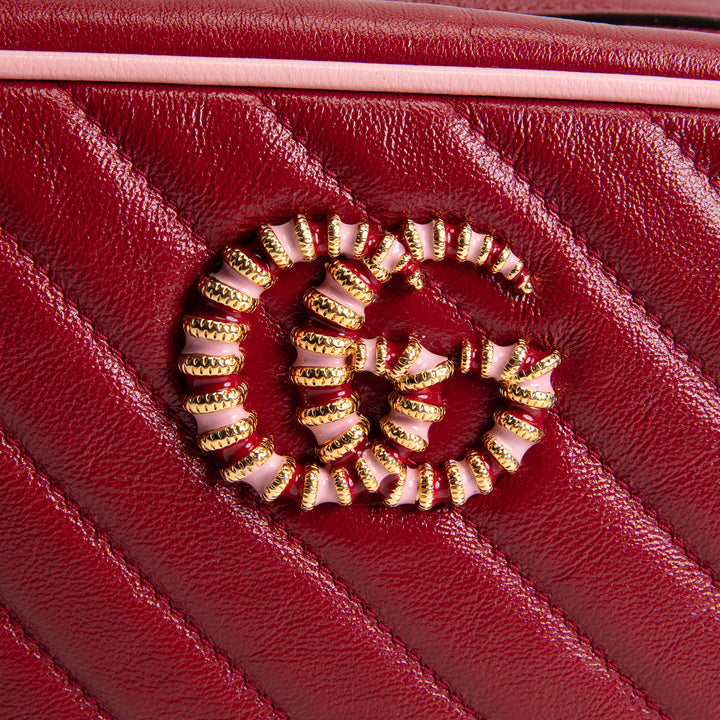 GUCCI GG Marmont Small Torchon Camera Bag - Azalea