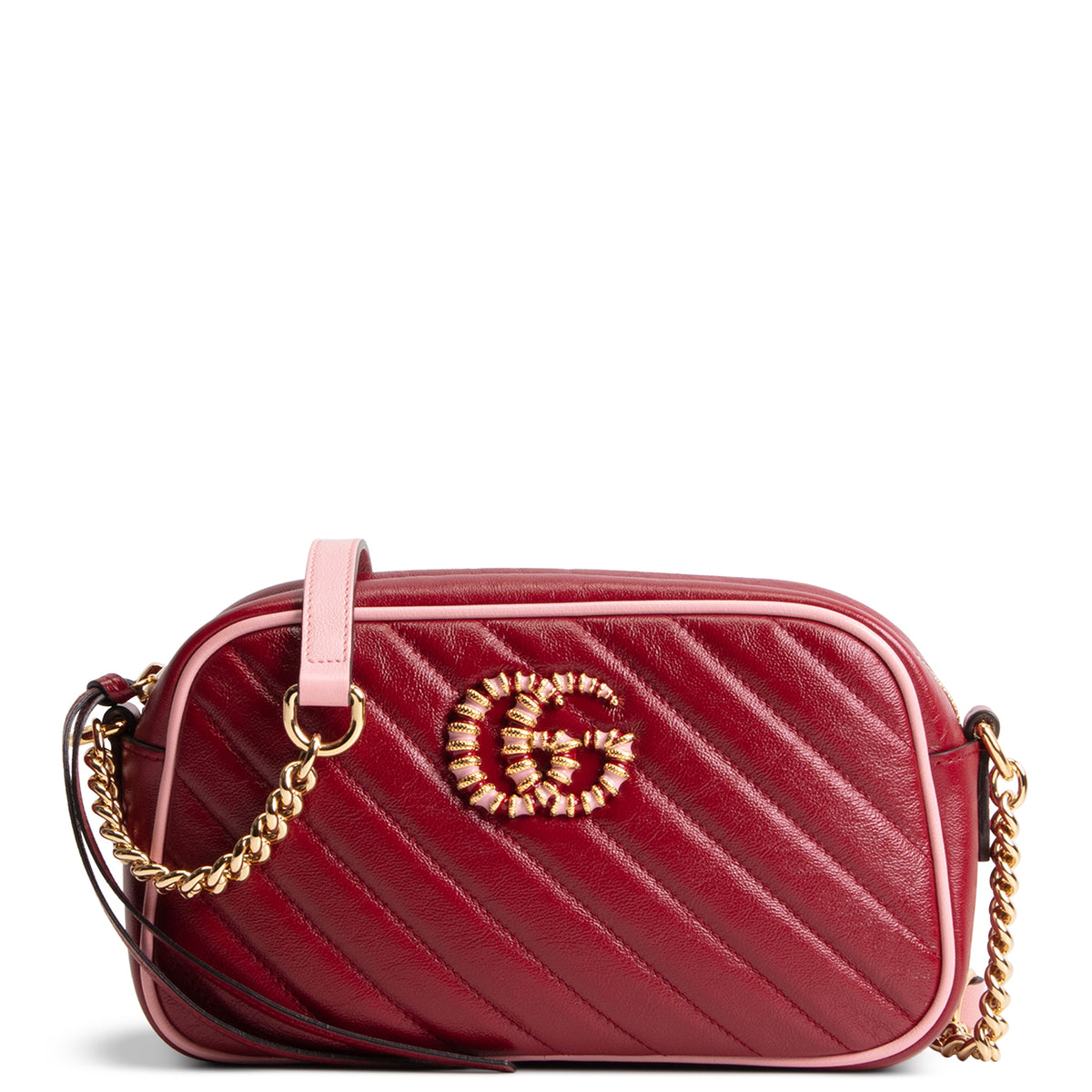 GUCCI GG Marmont Small Torchon Camera Bag - Azalea