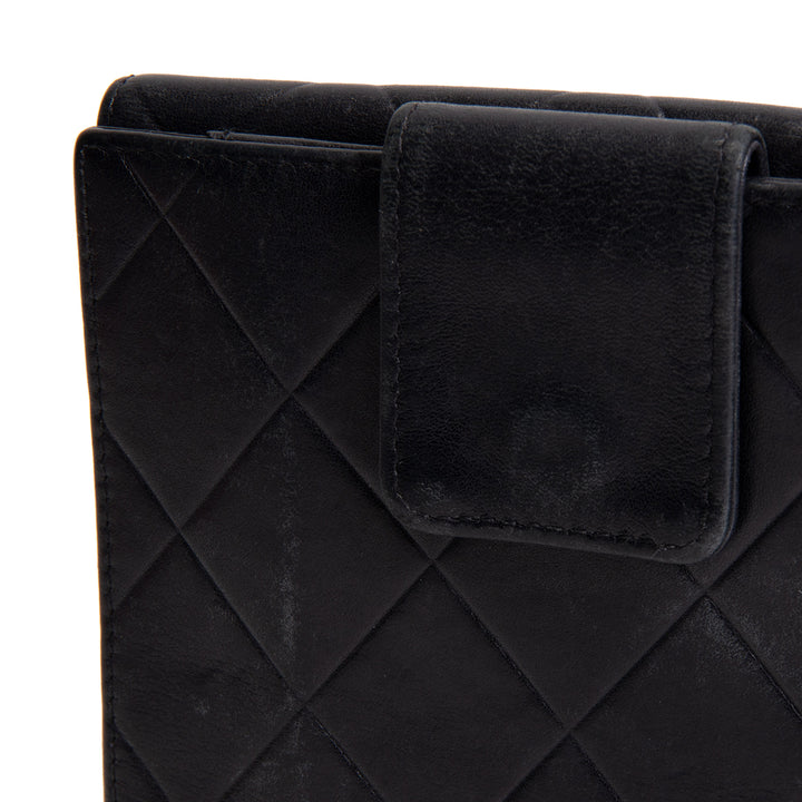 CHANEL Matelasse Embossed Lax Compact Flap Wallet OUTLET FINAL SALE