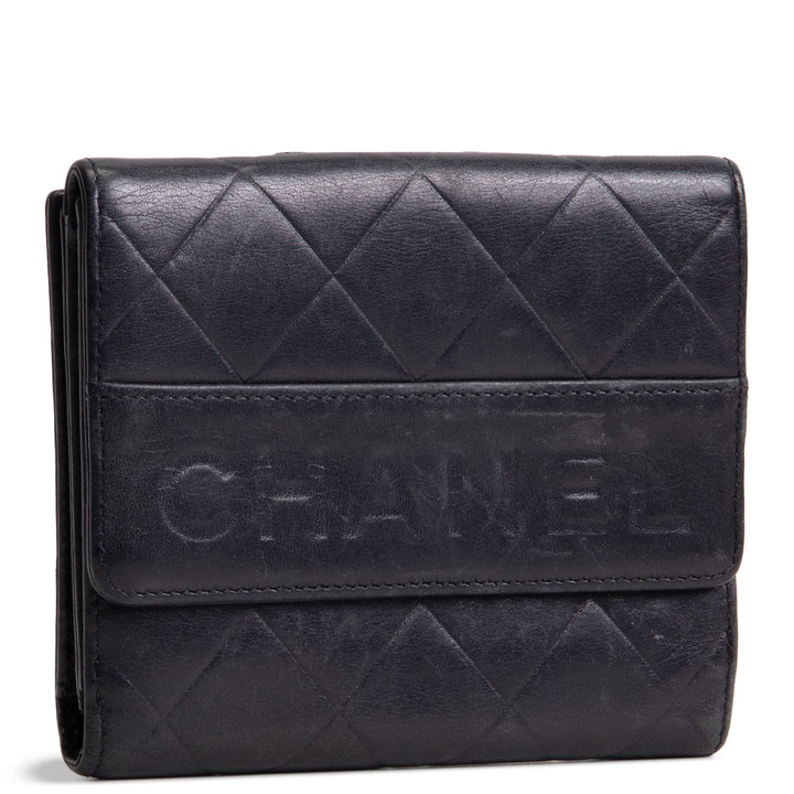 CHANEL Matelasse Embossed Lax Compact Flap Wallet OUTLET FINAL SALE