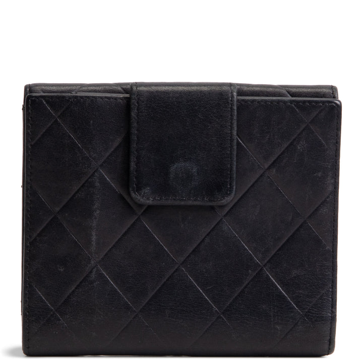 CHANEL Matelasse Embossed Lax Compact Flap Wallet OUTLET FINAL SALE