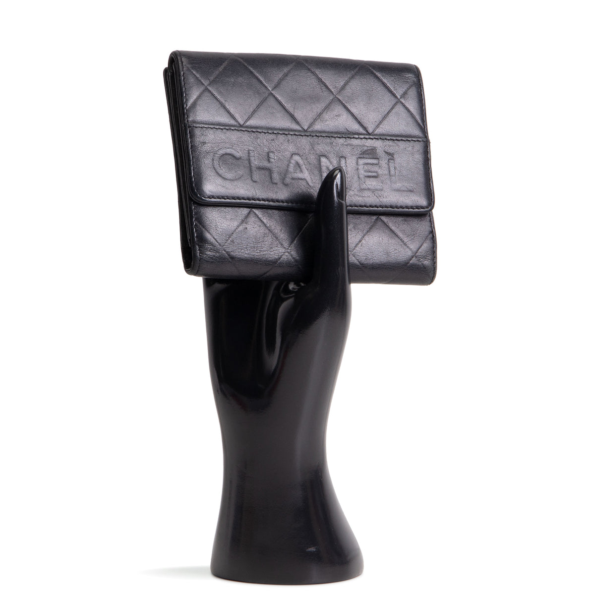 CHANEL Matelasse Embossed Lax Compact Flap Wallet OUTLET FINAL SALE