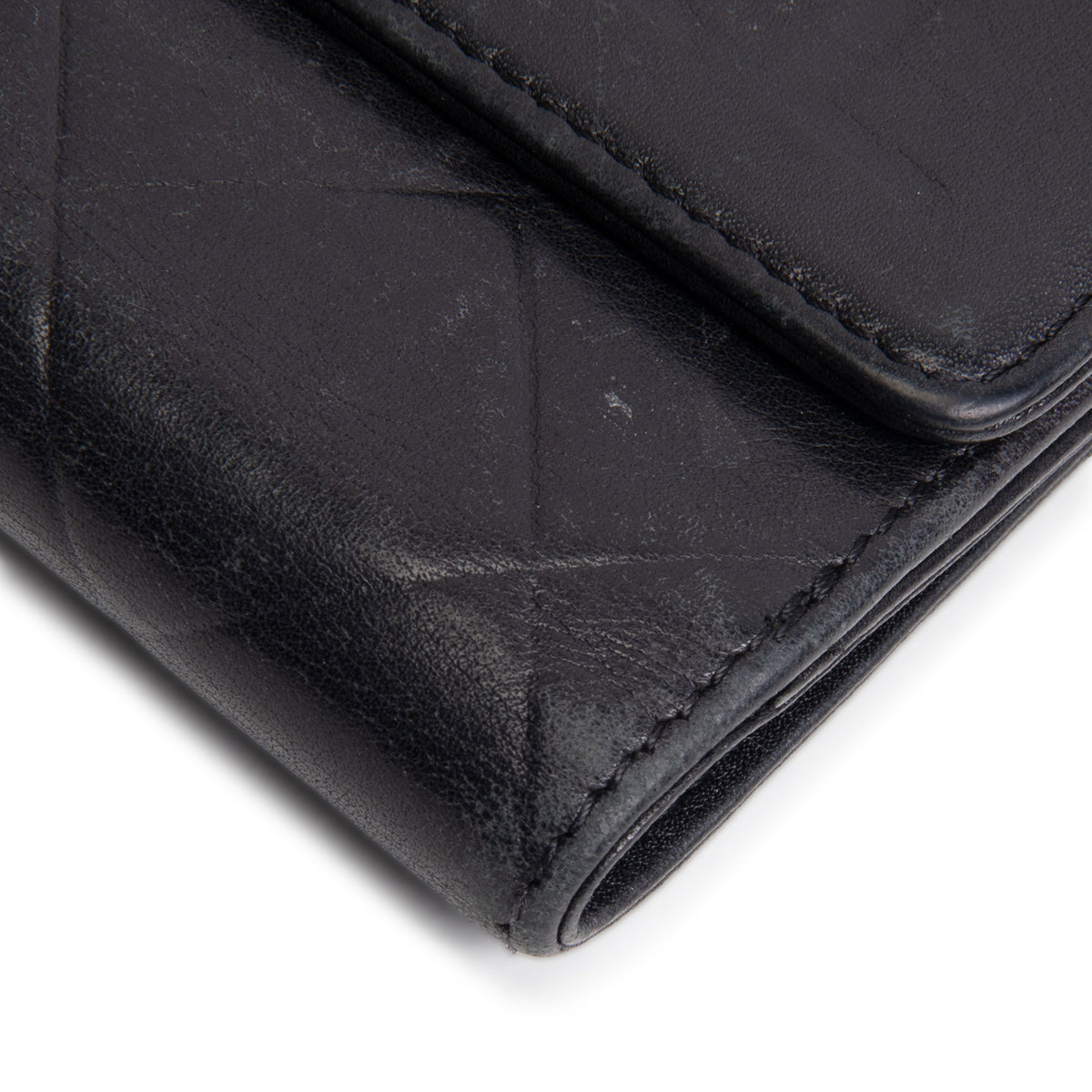 CHANEL Matelasse Embossed Lax Compact Flap Wallet OUTLET FINAL SALE