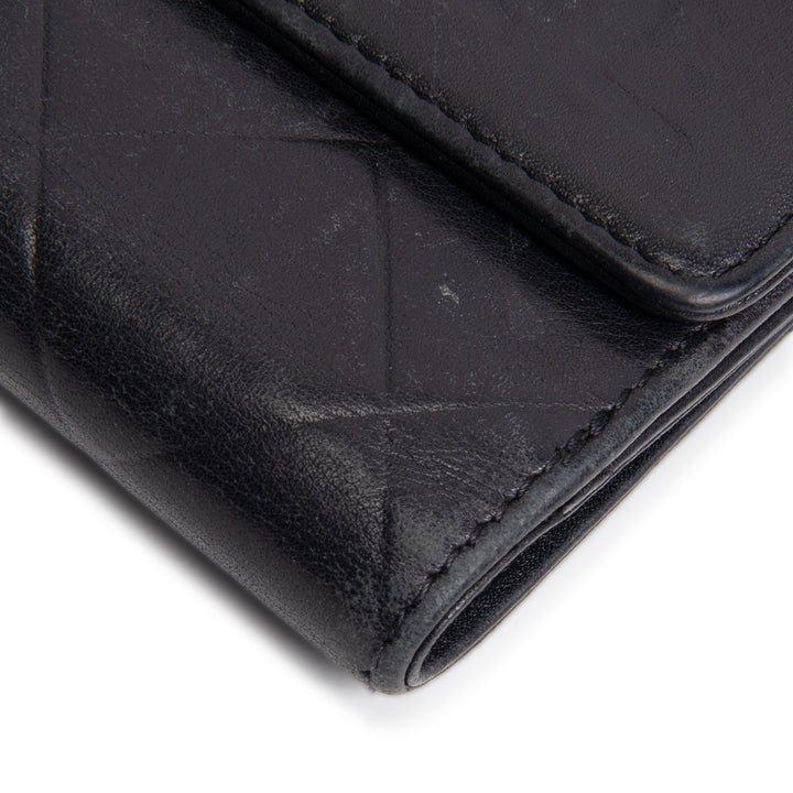 CHANEL Matelasse Embossed Lax Compact Flap Wallet OUTLET FINAL SALE