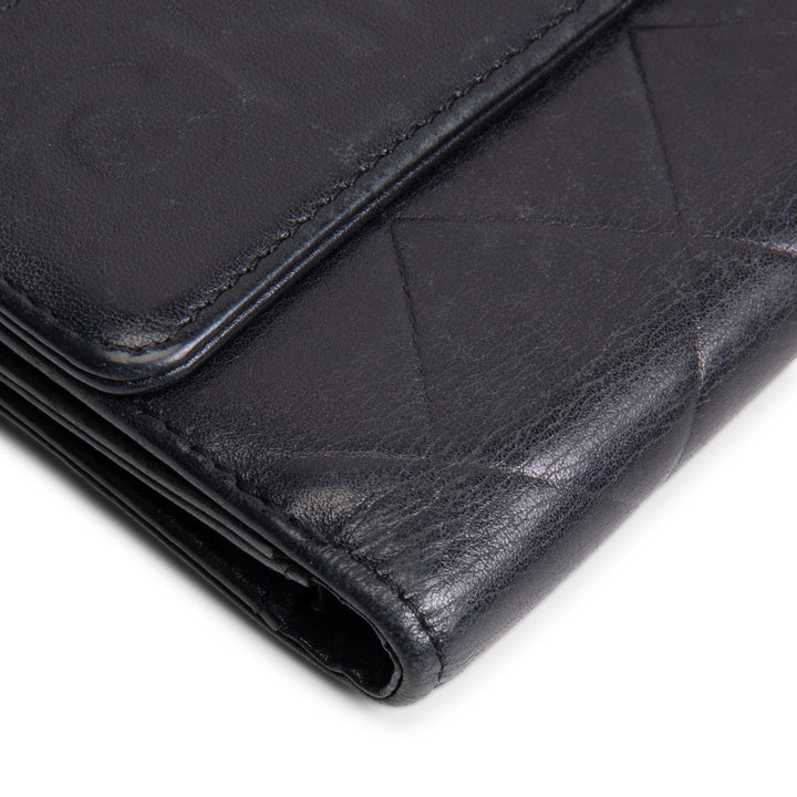 CHANEL Matelasse Embossed Lax Compact Flap Wallet OUTLET FINAL SALE
