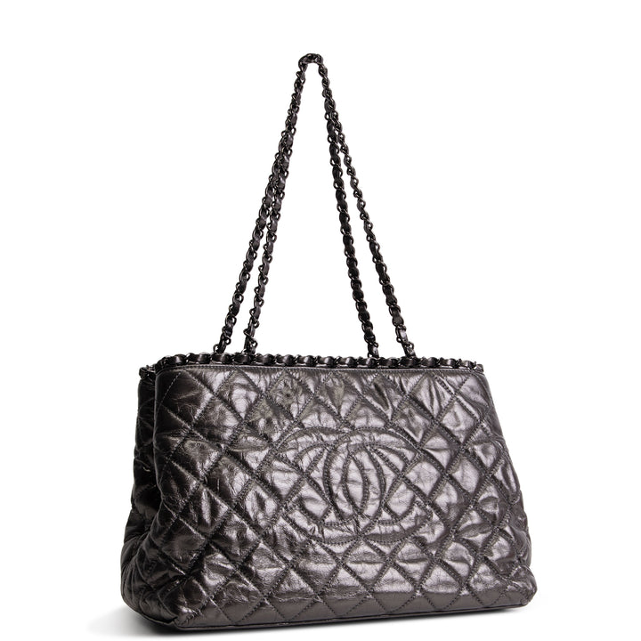 CHANEL Chain Me Tote - Dark Grey Quilted