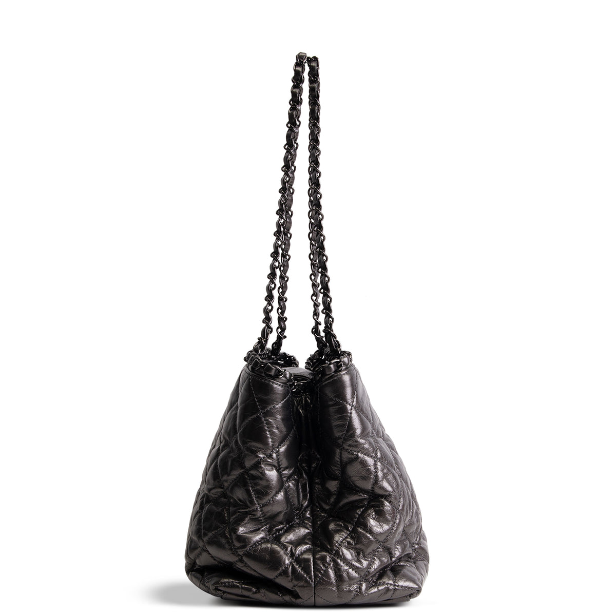 CHANEL Chain Me Tote - Dark Grey Quilted