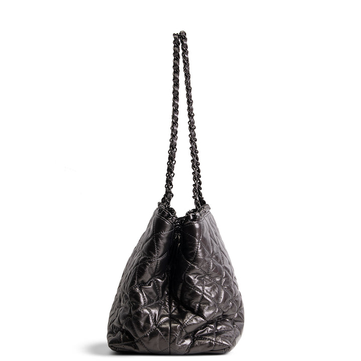 CHANEL Chain Me Tote - Dark Grey Quilted