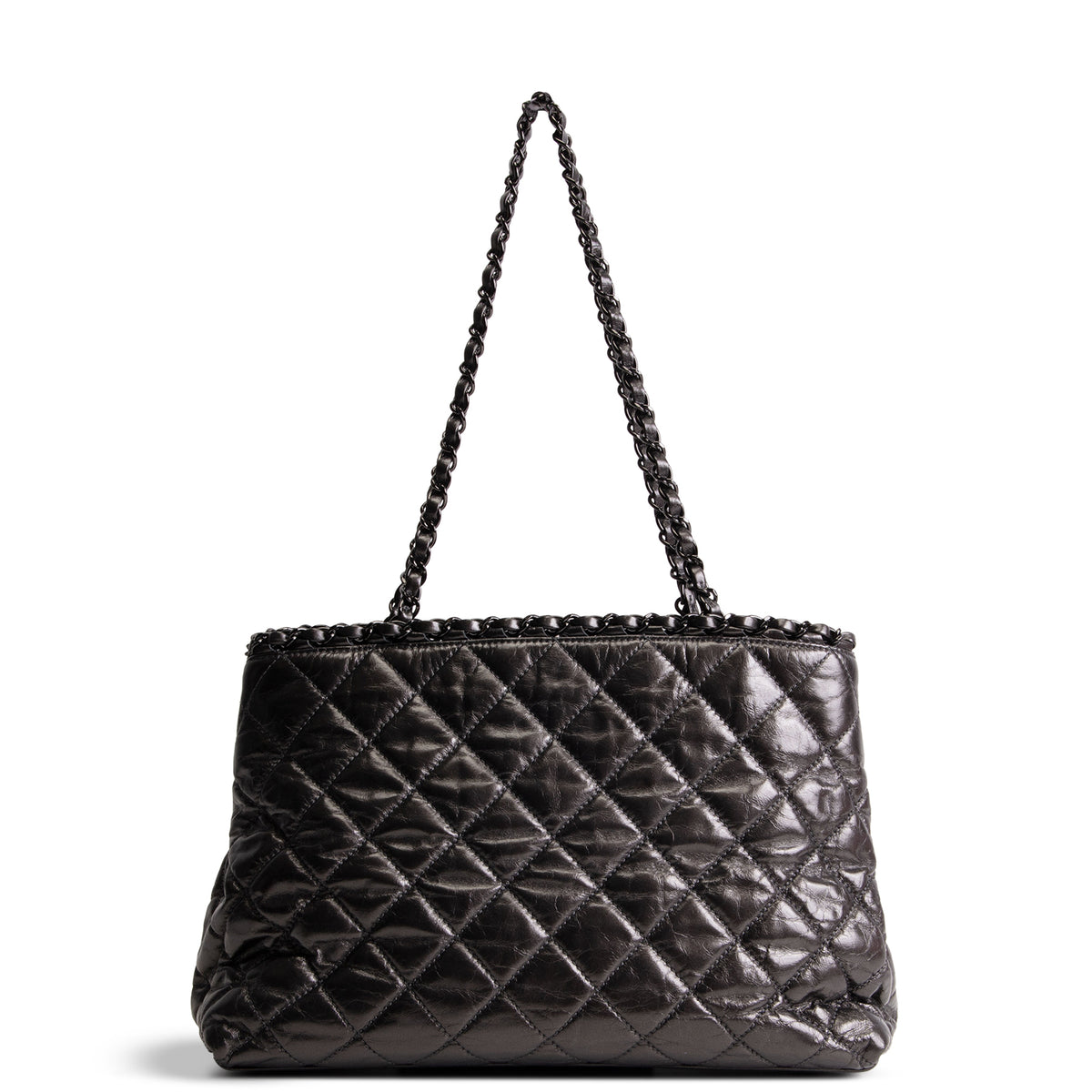 CHANEL Chain Me Tote - Dark Grey Quilted