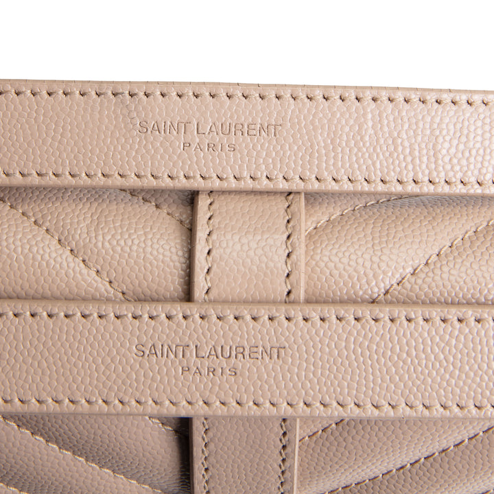 SAINT LAURENT Large Triquilt Envelope - Beige