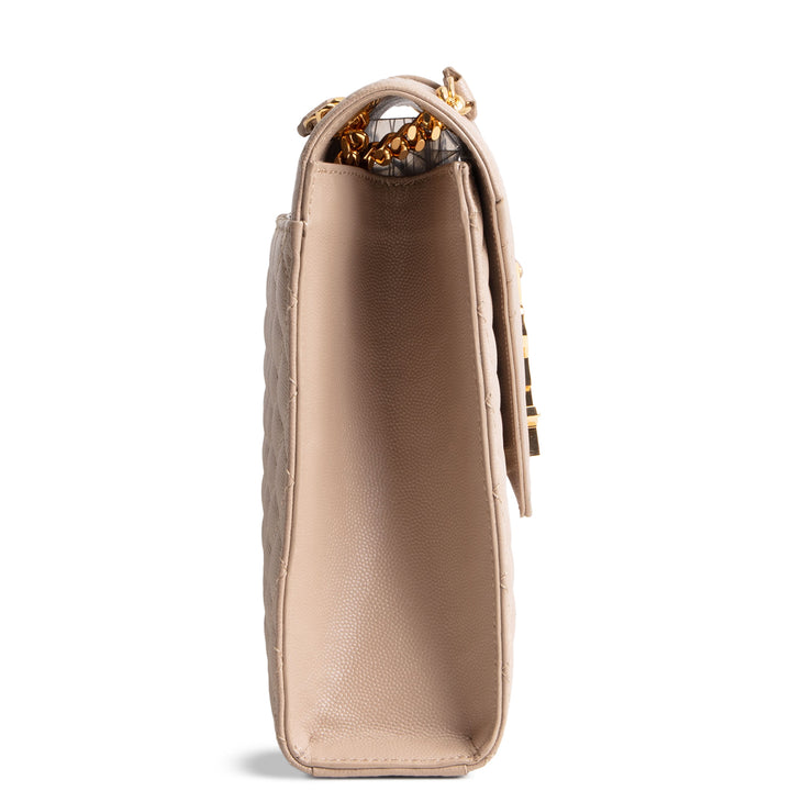 SAINT LAURENT Large Triquilt Envelope - Beige