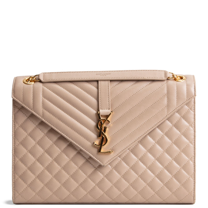 SAINT LAURENT Large Triquilt Envelope - Beige