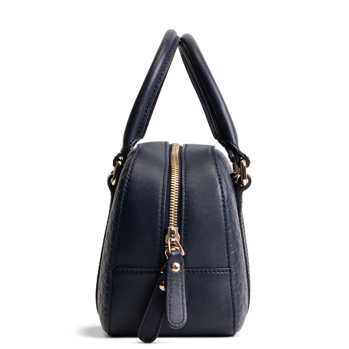 GUCCI Microguccicsima Bowler Satchel - Navy Blue