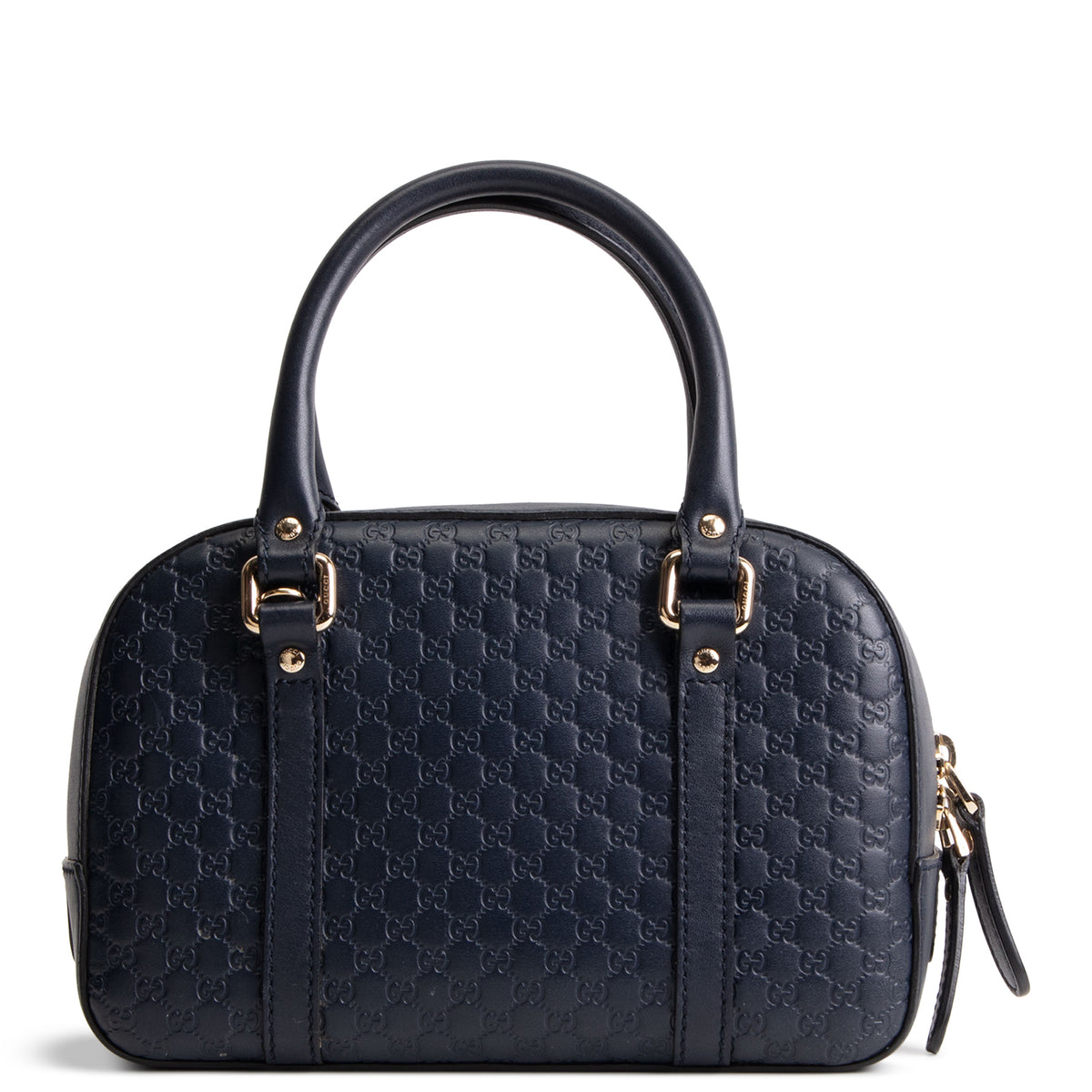 GUCCI Microguccicsima Bowler Satchel - Navy Blue