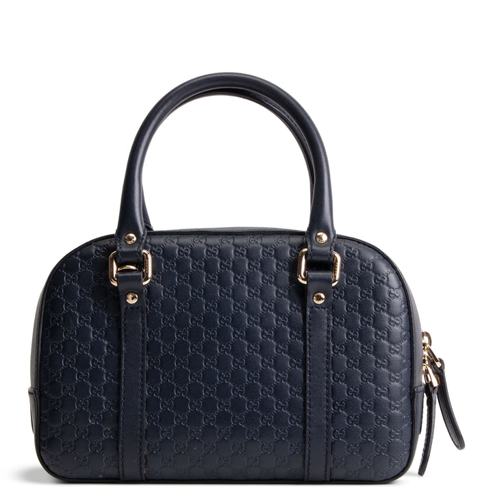 GUCCI Microguccicsima Bowler Satchel - Navy Blue
