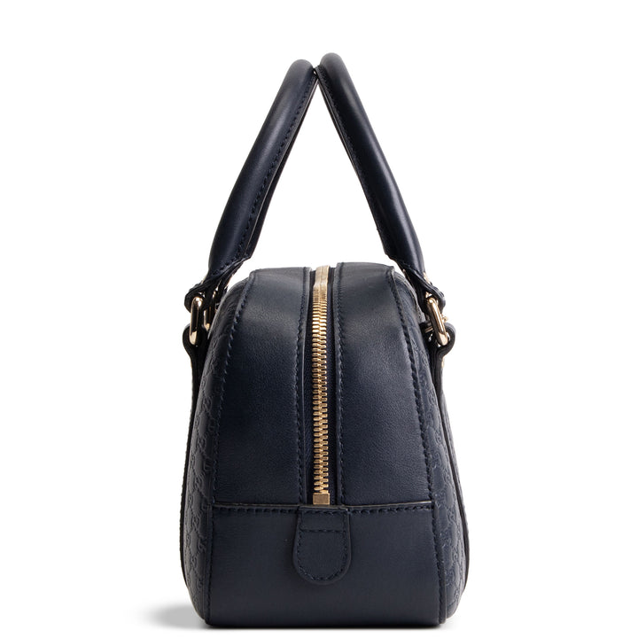 GUCCI Microguccicsima Bowler Satchel - Navy Blue