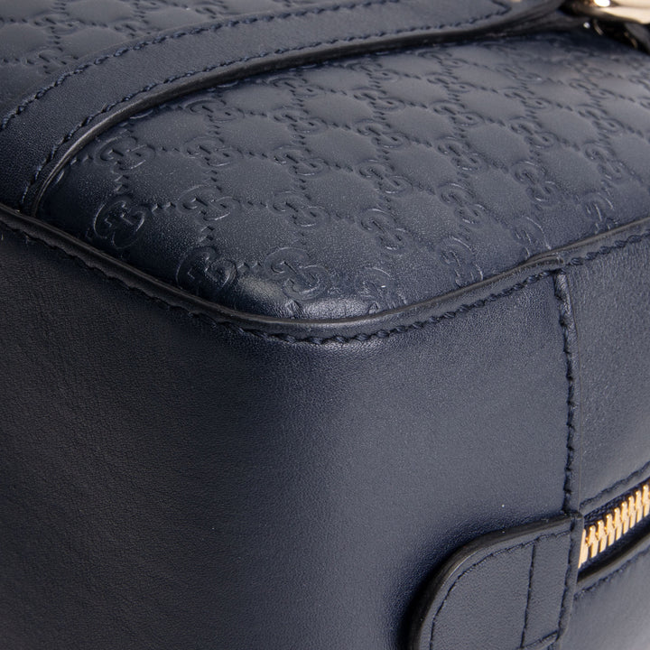 GUCCI Microguccicsima Bowler Satchel - Navy Blue