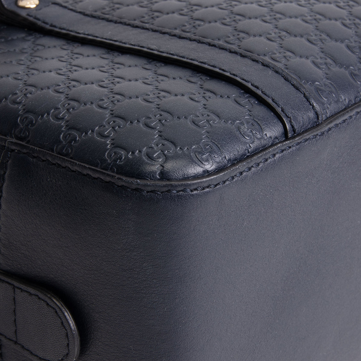 GUCCI Microguccicsima Bowler Satchel - Navy Blue