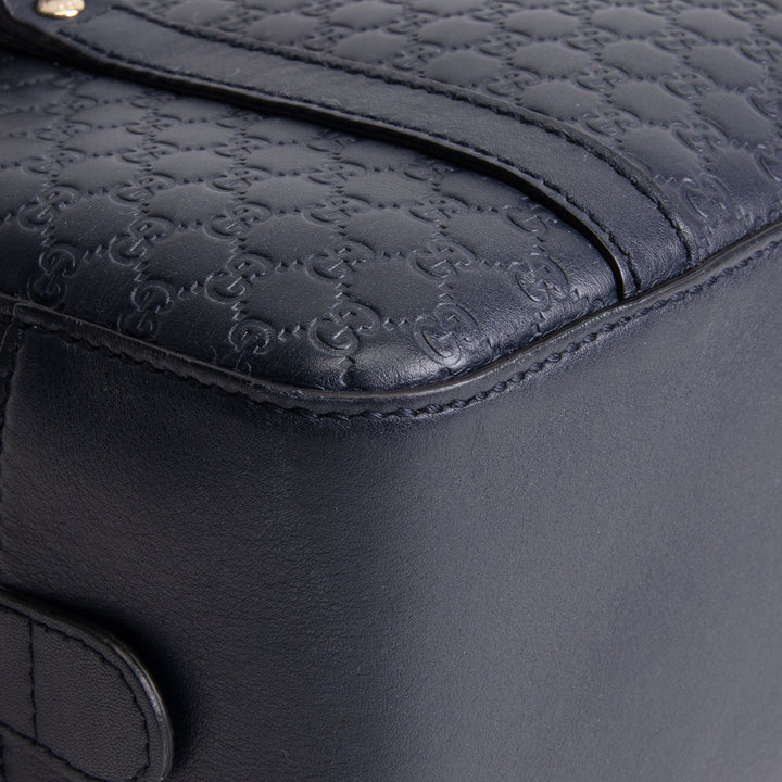 GUCCI Microguccicsima Bowler Satchel - Navy Blue
