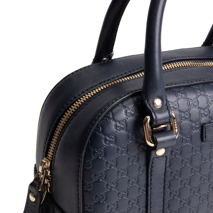 GUCCI Microguccicsima Bowler Satchel - Navy Blue