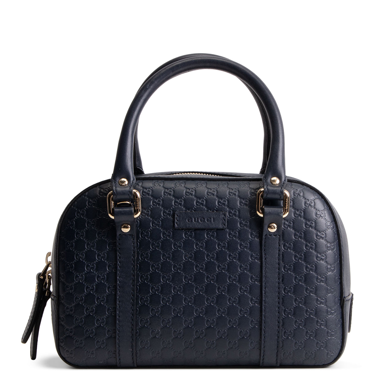 GUCCI Microguccicsima Bowler Satchel - Navy Blue