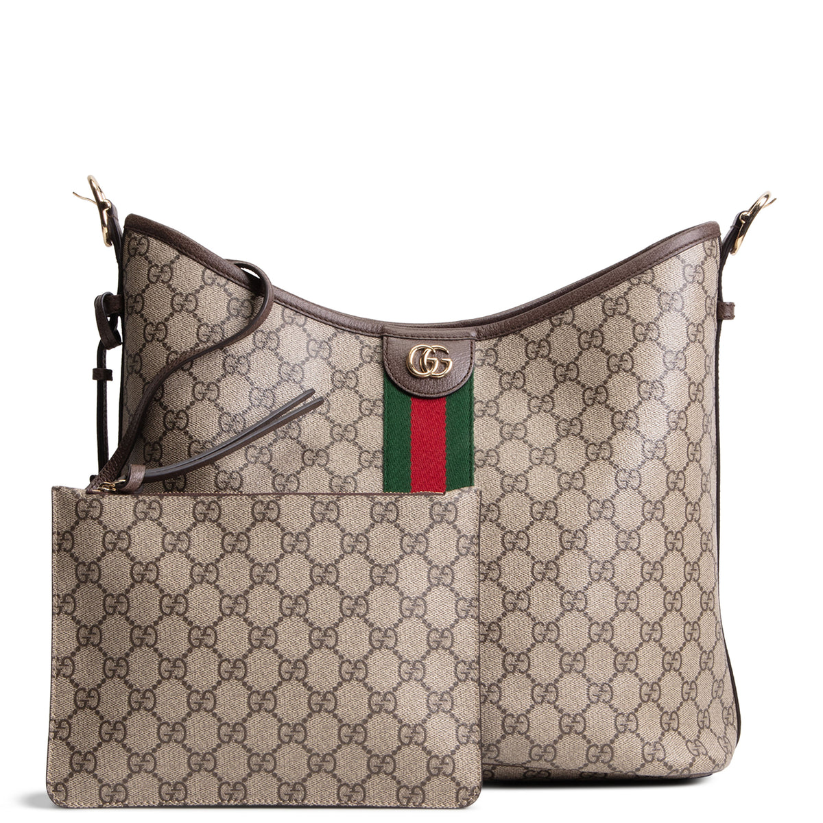 GUCCI GG Supreme Ophidia Large Shoulder Bag w/ Pouch