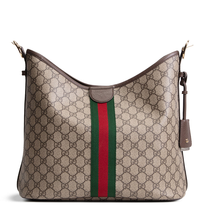 GUCCI GG Supreme Ophidia Large Shoulder Bag w/ Pouch