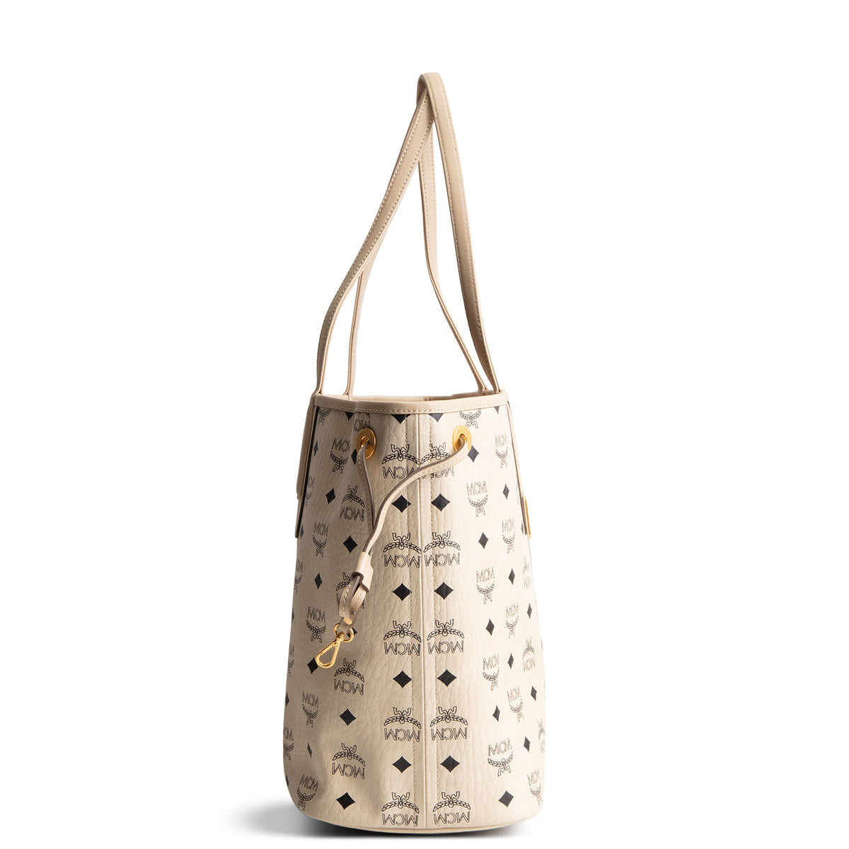 MCM Visetos Liz Tote w/ Pouch - Cream