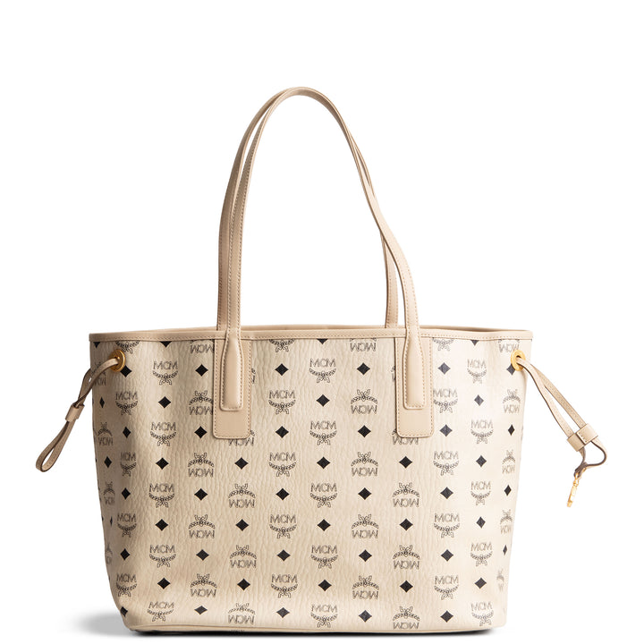 MCM Visetos Liz Tote w/ Pouch - Cream