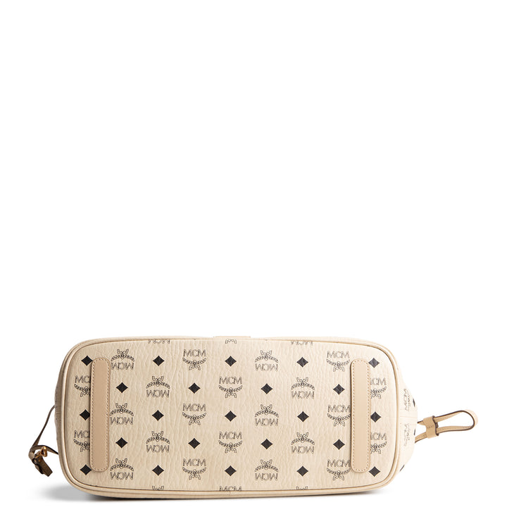 MCM Visetos Liz Tote w/ Pouch - Cream