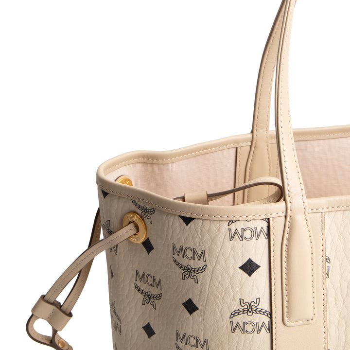 MCM Visetos Liz Tote w/ Pouch - Cream