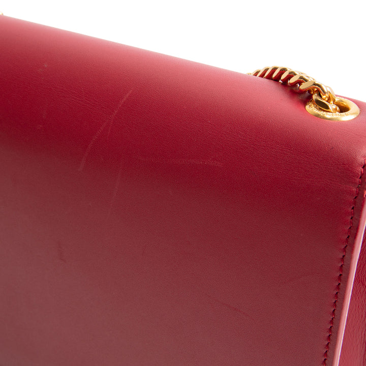 SAINT LAURENT Red Leather Kate Tassel Bag
