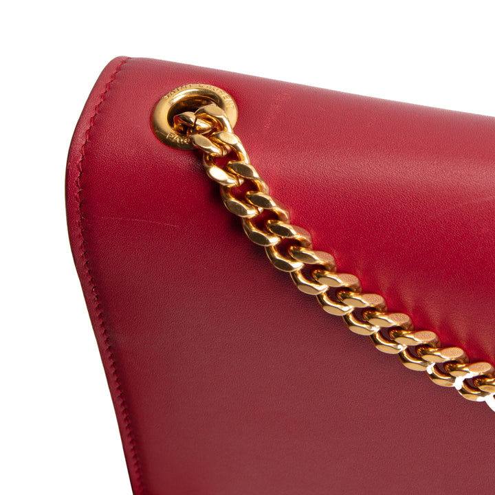SAINT LAURENT Red Leather Kate Tassel Bag