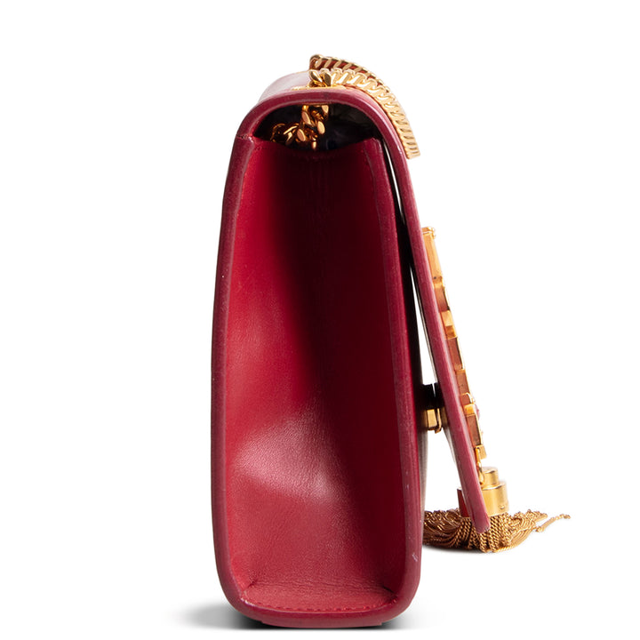 SAINT LAURENT Red Leather Kate Tassel Bag