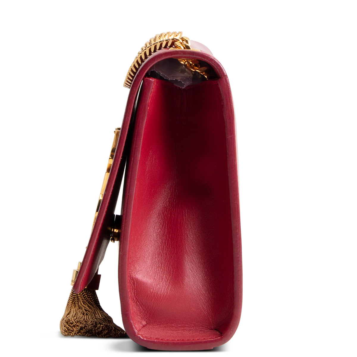 SAINT LAURENT Red Leather Kate Tassel Bag