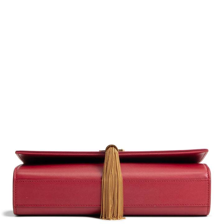 SAINT LAURENT Red Leather Kate Tassel Bag