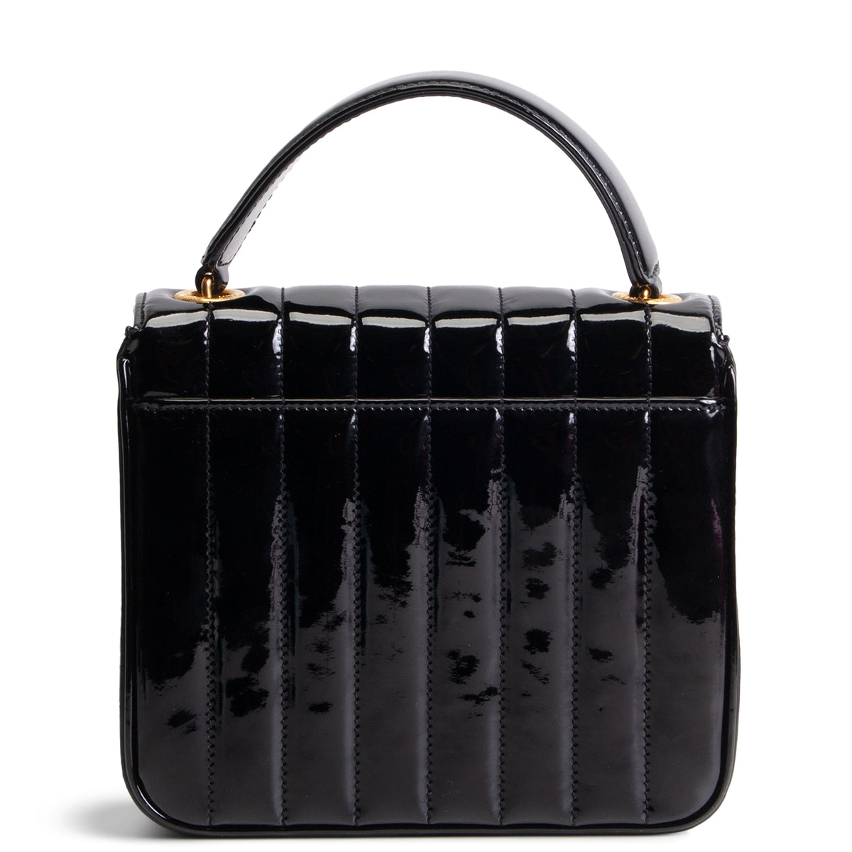 SAINT LAURENT Vicky Quilted Medium Patent Shoulder Bag - Black