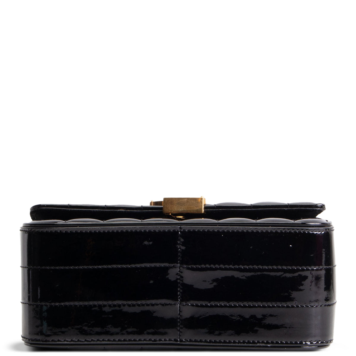 SAINT LAURENT Vicky Quilted Medium Patent Shoulder Bag - Black