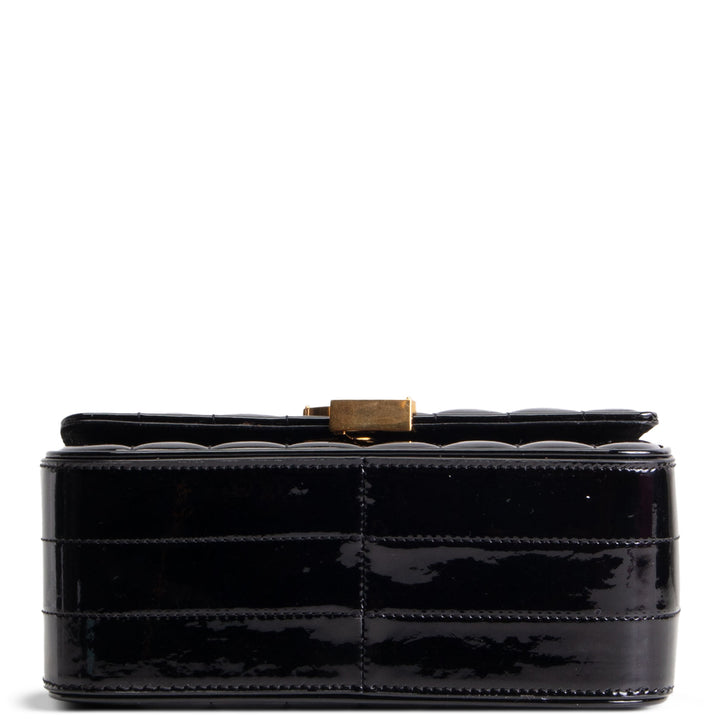 SAINT LAURENT Vicky Quilted Medium Patent Shoulder Bag - Black