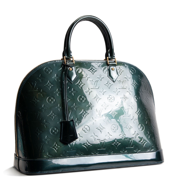 LOUIS VUITTON Monogram Vernis Alma GM - Dark Green
