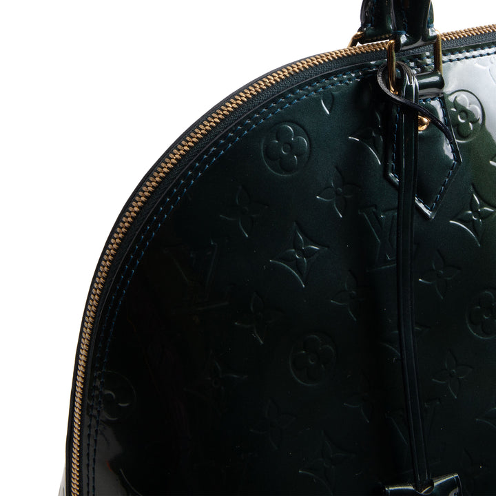 LOUIS VUITTON Monogram Vernis Alma GM - Dark Green