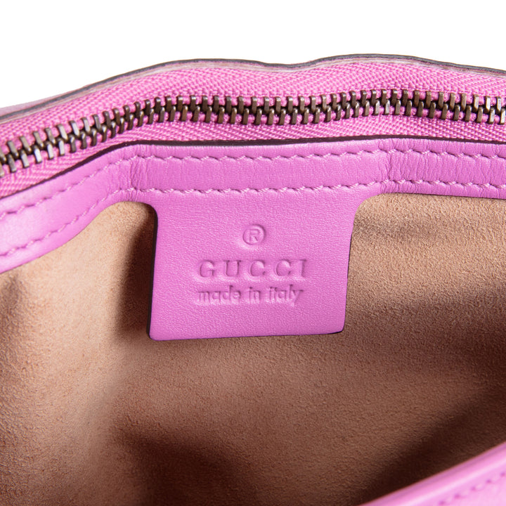 GUCCI Matelasse Medium Marmont GG Shoulder Bag - Pink Candy Mousse
