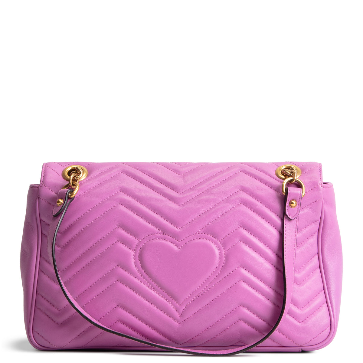 GUCCI Matelasse Medium Marmont GG Shoulder Bag - Pink Candy Mousse