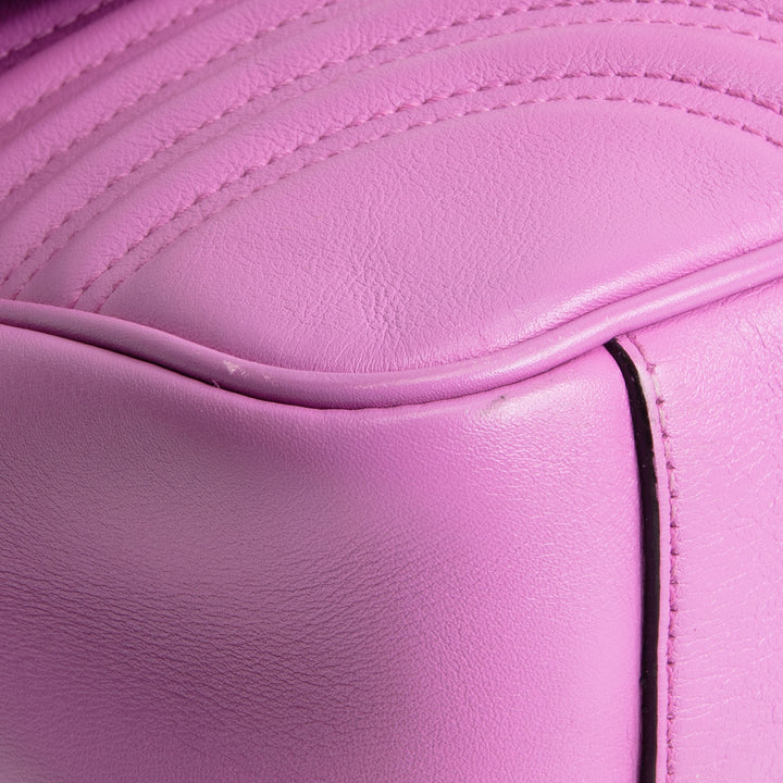GUCCI Matelasse Medium Marmont GG Shoulder Bag - Pink Candy Mousse