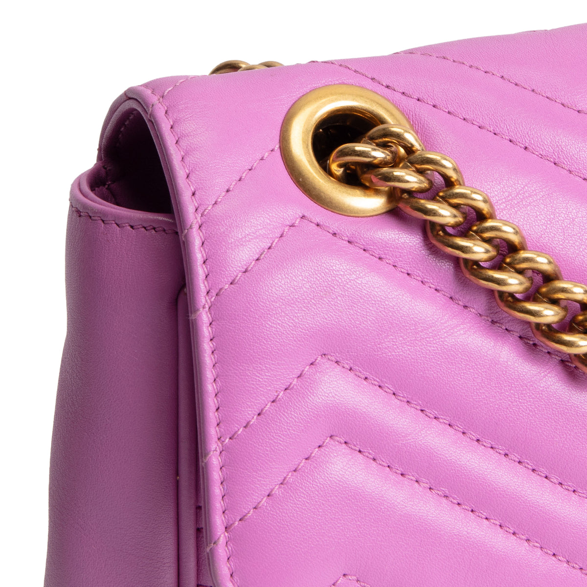 GUCCI Matelasse Medium Marmont GG Shoulder Bag - Pink Candy Mousse