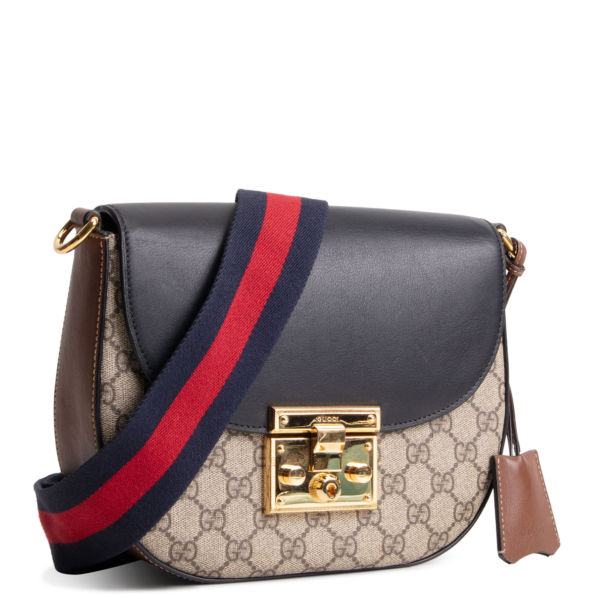 GUCCI GG Supreme Web Padlock Messenger - Medium
