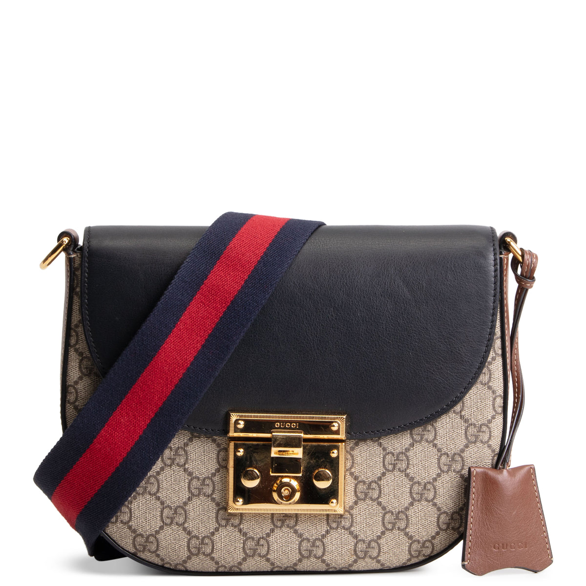 GUCCI GG Supreme Web Padlock Messenger - Medium