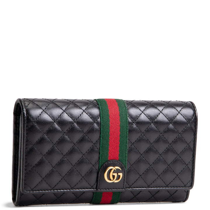 GUCCI Web Trapuntata GG Continental Wallet